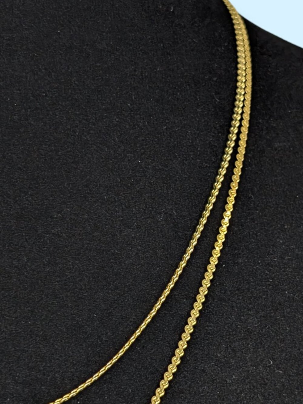 Vintage 18KGP Long S-Link Chain Necklace - Picture 3 of 5